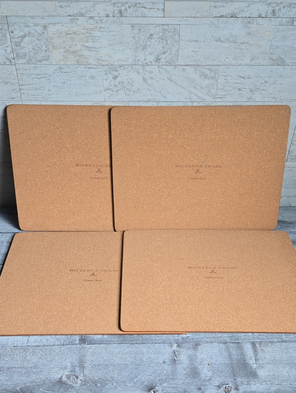 MacKenzie-Childs Courtly Check Cork-Back Placemats - Set of 4